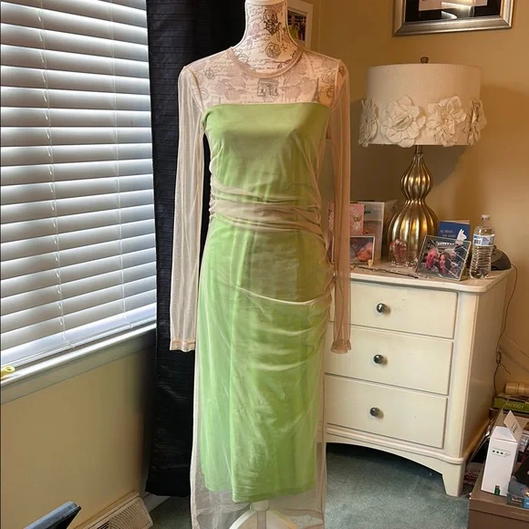 Helmut Lang | Dresses | Helmut Lang Green Sheath Dress | Poshmark